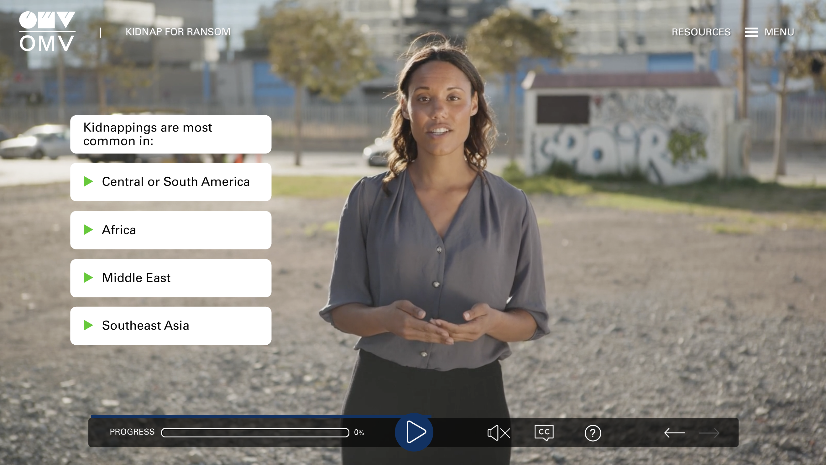 As any other client, OMV receives our new modules, such as Kidnap for Ransom or Malaria, as soon as they are produced to match the changing security landscape.